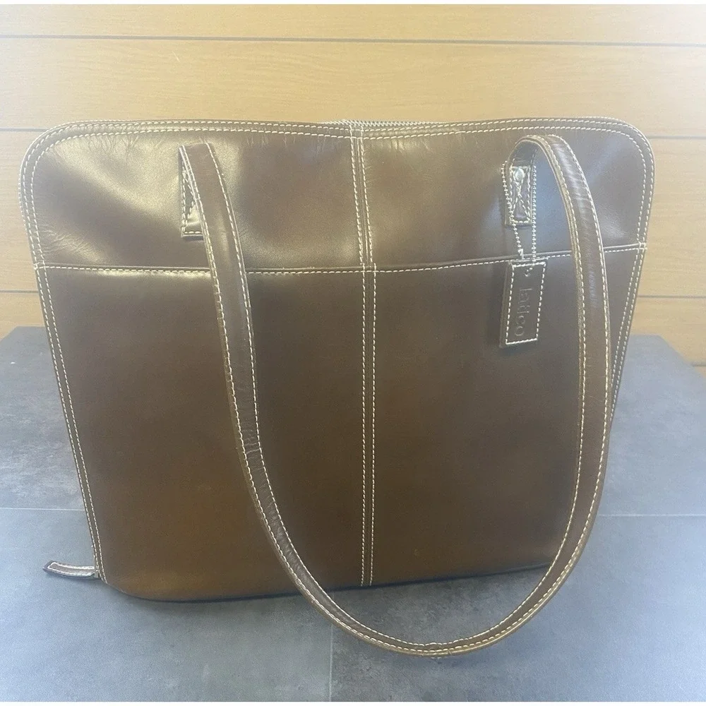 Latico Brown Leather Business Tote/Laptop/Messenger Bag
